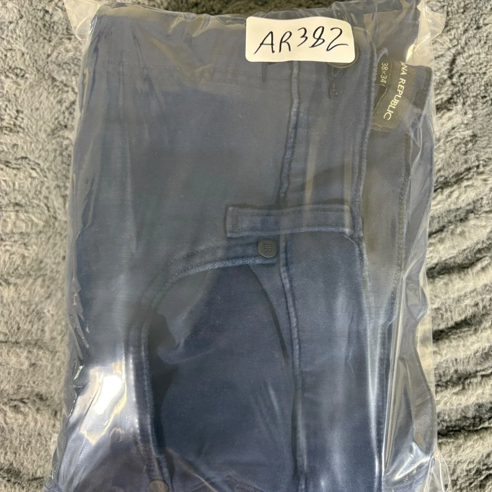 Banana Republic Mens 38x34 Navy Blue Slim Fit Stretch Chino Pants AR382